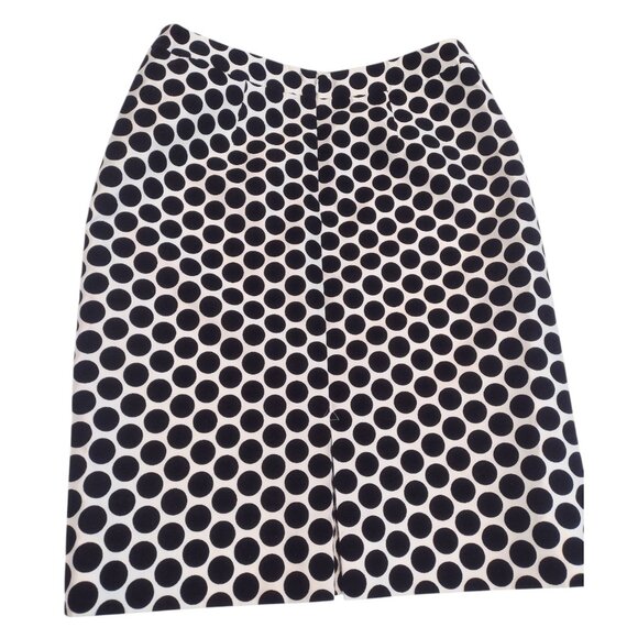 Per Se Silk Velvet Pencil Skirt Size 12 Polka Dot Career Party Lined - Picture 3 of 7